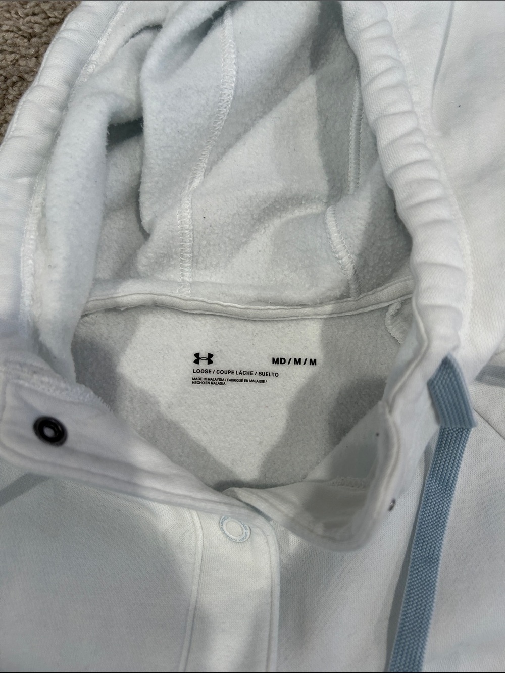 Under Armour Women’s White Pullover Hooded Sweatshirt - Picture 2 of 3